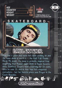 2000 Fleer Adrenaline #31 Paul Zitzer Back